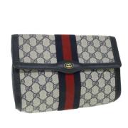 Pre-owned Leather clutches Gucci Vintage , Blue , Dames