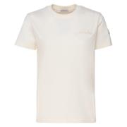 Witte Katoenen Jersey Crew Neck T-shirt Moncler , White , Dames