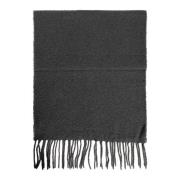 Luxe Cashmere Fringed Wollen Deken Destin , Gray , Unisex