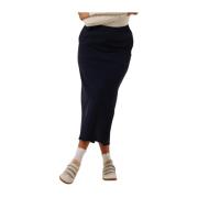 Navy Blue Midi Skirt 503 Penn&Ink N.Y , Blue , Dames