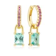 Turquoise en Roze Zirkonia Oorbellen Sif Jakobs Jewellery , Yellow , D...