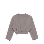 Cropped Sweatshirt MM6 Maison Margiela , Gray , Dames