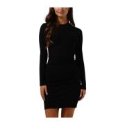 Zwarte Jurk met Lange Mouwen Envii , Black , Dames