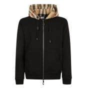 Check Zip Hoodie Burberry , Black , Heren