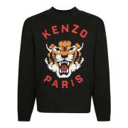 Tijger Crewneck Shirt Kenzo , Black , Heren