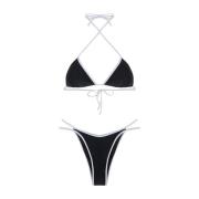 Bikini Triangolo E Slip Fisso Scribble F**k , Black , Dames