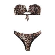 Bandeau BH en Hipster Slip met Vaste Zijde Gestippeld F**k , Multicolo...