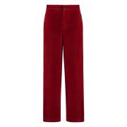 Velvet Broek met Satijnen Strepen JW Anderson , Red , Dames