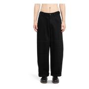 Zwarte Denim Judo Broek Wijde Pijp Lemaire , Black , Heren