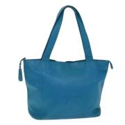 Pre-owned Leather totes Chanel Vintage , Blue , Dames