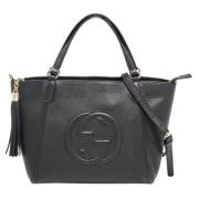 Pre-owned Leather totes Gucci Vintage , Black , Dames