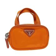 Pre-owned Nylon pouches Prada Vintage , Orange , Dames