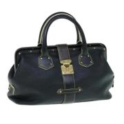 Pre-owned Leather handbags Louis Vuitton Vintage , Black , Dames