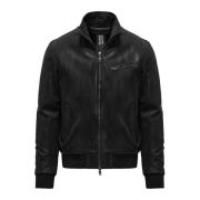 Nappa Aviator Bomber Jacket BomBoogie , Black , Heren