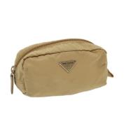 Pre-owned Nylon pouches Prada Vintage , Beige , Dames