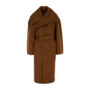 Bruine Wol Oversized Jas JW Anderson , Brown , Dames