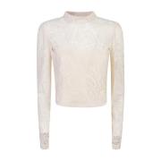 Witte Sweatshirt Aw24 Damesmode Twinset , White , Dames