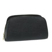 Pre-owned Leather pouches Louis Vuitton Vintage , Black , Dames