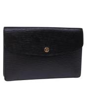 Pre-owned Leather clutches Louis Vuitton Vintage , Black , Dames