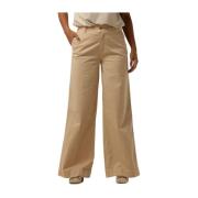 Bruine Palazzo Broek Tencel Twill Summum Woman , Brown , Dames