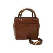 Pre-owned Leather gucci-bags Gucci Vintage , Brown , Dames