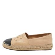 Pre-owned Leather flats Chanel Vintage , Beige , Dames