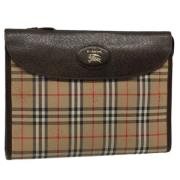 Pre-owned Nylon clutches Burberry Vintage , Beige , Dames