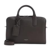 Bruin Korrelig Kalfsleer Aktetas Tas Giorgio Armani , Brown , Heren