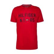 Sport Logo T-shirt - Rood Tommy Hilfiger , Red , Heren