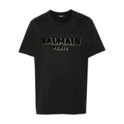 Zwarte T-shirts & Polos Aw24 Balmain , Black , Heren