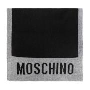 Sjaal met logo Moschino , Black , Unisex