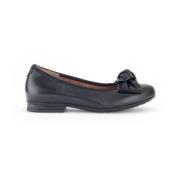 Zwarte leren ballerina flats Gabor , Black , Dames