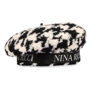 Houndstooth Wollen Hoed Nina Ricci , Black , Dames