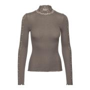 Falcon Lace Top Long Sleeve Rosemunde , Gray , Dames