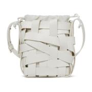 Witte Bucket Bag met Vlechtdesign Jil Sander , White , Dames