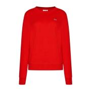 Classic Crew-Neck Rode Sweatshirt Lacoste , Red , Dames