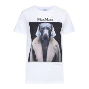 Iconische Print Crew Neck T-shirt Max Mara , White , Dames