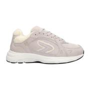 Beige Suède Lage Dames Sneakers HUB , Beige , Dames