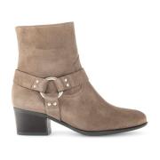 Taupe Leren Western Stijl Enkellaars Gabor , Beige , Dames