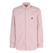 Gestreept katoenen overhemd met button-down kraag Etro , Pink , Heren