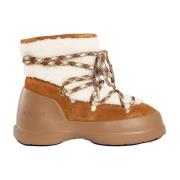 Shearling Lace-Up Boot Multicolor Whisky Moon Boot , Multicolor , Dame...