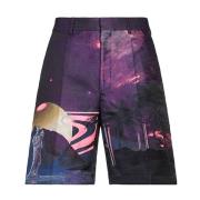 Water Nights Shorts High-Waist Mannen Valentino , Purple , Heren