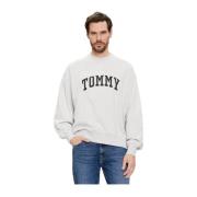 Geborduurde Logo Katoenen Sweater - Grijs Tommy Jeans , Gray , Heren