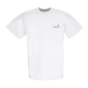 Script Tee Soft Fit Geborduurd T-shirt Carhartt Wip , White , Heren