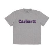 Bubble Tee Grijs Heather/Cassis Carhartt Wip , Gray , Dames