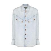 Blauwe Denim Knoopshirt Zimmermann , Blue , Dames