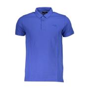 Blauw Katoenen Poloshirt met Logo Cavalli Class , Blue , Heren