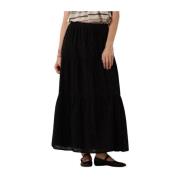 Chique Borduur Maxi Rok Neo Noir , Black , Dames