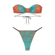 Verstelbare Bandeau Bikini Exotische Print Me-Fui , Multicolor , Dames