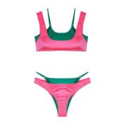 Glitch Bikini Top en Slip Set Me-Fui , Pink , Dames